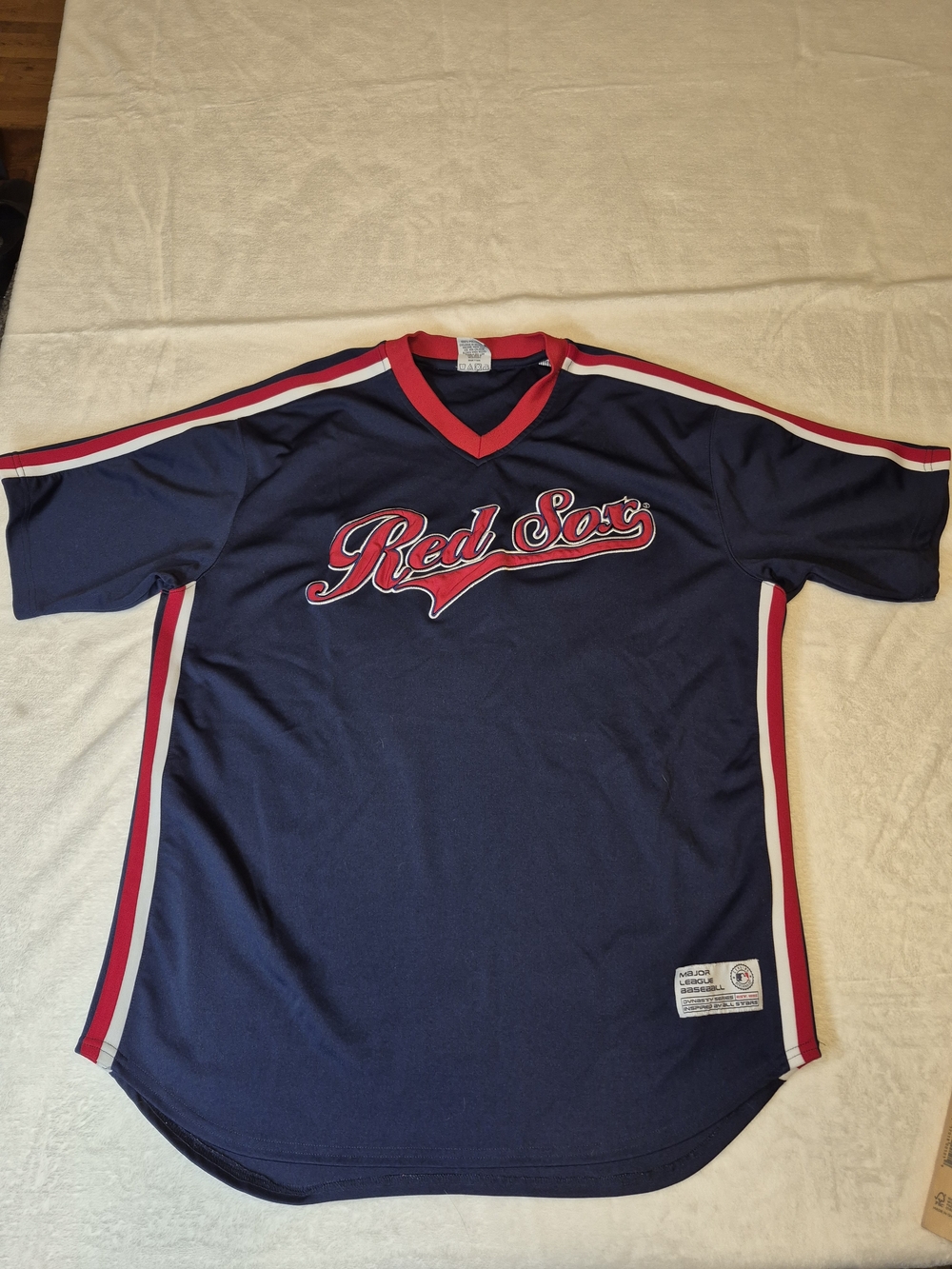 Boston Red Sox Navy Baseball Jersey with Red & White Trim
